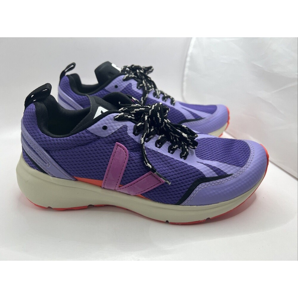 Purple Mesh Athletic Sneakers with Pink Accents